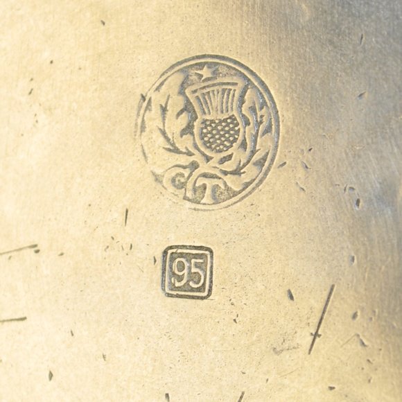 vintage Cosi Tabellini CT ceramic pewter urn bowl with lid (103) - Picture 8 of 11